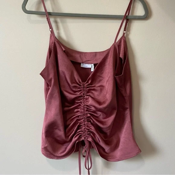 ASOS Size 12 ruched top in a rusty pink - Picture 1 of 3